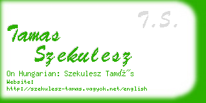 tamas szekulesz business card